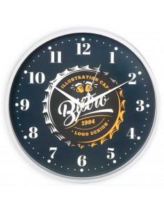 Tradineur - Reloj redondo de pared con números grandes, silencioso, funcionamiento a pilas, minimalista, moderno, decoración, co