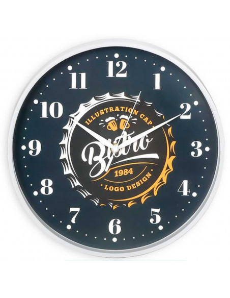 Tradineur - Reloj redondo de pared con números grandes, silencioso, funcionamiento a pilas, minimalista, moderno, decoración, co