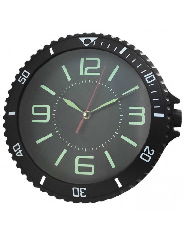 Tradineur - Reloj redondo de pared con números grandes, silencioso, funcionamiento a pilas, minimalista, moderno, decoración, co