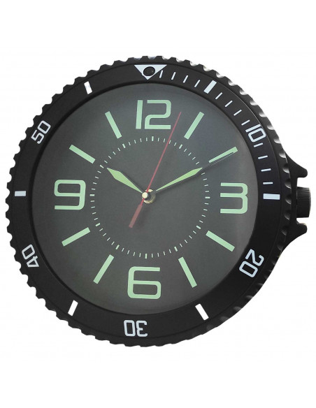 Tradineur - Reloj redondo de pared con números grandes, silencioso, funcionamiento a pilas, minimalista, moderno, decoración, co