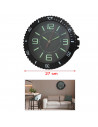 Tradineur - Reloj redondo de pared con números grandes, silencioso, funcionamiento a pilas, minimalista, moderno, decoración, co