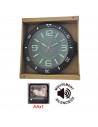 Tradineur - Reloj redondo de pared con números grandes, silencioso, funcionamiento a pilas, minimalista, moderno, decoración, co