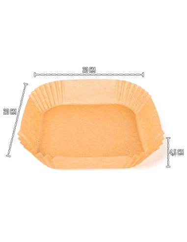 Tradineur - Pack de 50 Moldes de AirFryer de papel - Ideal para freidoras de 3,5 a 5 Litros - Molde antiadherente e impermeable