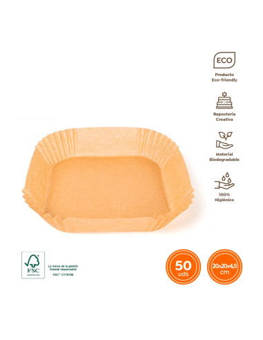 Tradineur - Pack de 50 Moldes de AirFryer de papel - Ideal para freidoras de 3,5 a 5 Litros - Molde antiadherente e impermeable