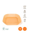 Tradineur - Pack de 50 Moldes de AirFryer de papel - Ideal para freidoras de 3,5 a 5 Litros - Molde antiadherente e impermeable