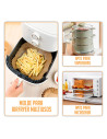Tradineur - Pack de 50 Moldes de AirFryer de papel - Ideal para freidoras de 3,5 a 5 Litros - Molde antiadherente e impermeable