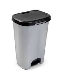 Tradineur - Cubo de basura con pedal, plástico, contenedor residuos, papelera, reciclaje, fácil vaciado, fabricado en España (Ne