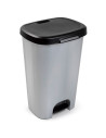 Tradineur - Cubo de basura con pedal, plástico, contenedor residuos, papelera, reciclaje, fácil vaciado, fabricado en España (Ne