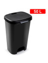 Tradineur - Cubo de basura con pedal, plástico, contenedor residuos, papelera, reciclaje, fácil vaciado, fabricado en España (Ne