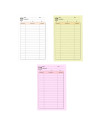 Tradineur - Pack de 6 talonarios comandas camarero, 75 hojas, 25 juegos original + 2 copias, autocopiativas, matriz de corte y t
