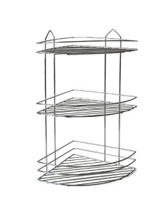Tradineur - Estantería rinconera de baño, metal cromado, 3 niveles, organizador de productos de aseo, higiene, pared, ducha, inc
