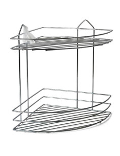 Tradineur - Estantería rinconera de baño, metal cromado, 2 niveles, organizador de productos de aseo, higiene, pared, ducha, inc