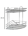 Tradineur - Estantería rinconera de baño, metal cromado, 2 niveles, organizador de productos de aseo, higiene, pared, ducha, inc