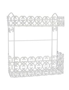 Tradineur - Estantería de baño, metal, 2 niveles, organizador de productos de aseo, higiene, pared, ducha (Blanco - 34 x 30,5 x