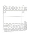 Tradineur - Estantería de baño, metal, 2 niveles, organizador de productos de aseo, higiene, pared, ducha (Blanco - 34 x 30,5 x