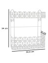 Tradineur - Estantería de baño, metal, 2 niveles, organizador de productos de aseo, higiene, pared, ducha (Blanco - 34 x 30,5 x