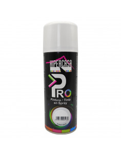 Hipercasa - Spray de pintura blanco mate 400 ml, válido para multitud de superficies y materiales, uso en exterior y lugares bie