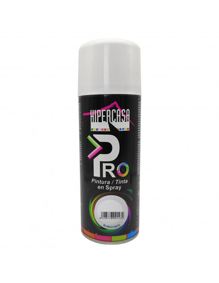 Hipercasa - Spray de pintura blanco mate 400 ml, válido para multitud de superficies y materiales, uso en exterior y lugares bie Hipercasa - Spray de pintura blanco mate 400 ml, válido para multitud de superficies y materiales, uso en exterior y lugares bie