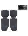 Tradineur - Set de 4 alfombrillas de goma universales para coche, alfombras delanteras y traseras flexibles para vehículos, resi