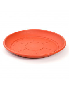 Plato de plástico marrón para macetas de 50-60 cm, modelo Mediterránea, bandeja, platillo redondo para tiesto de interior, exter