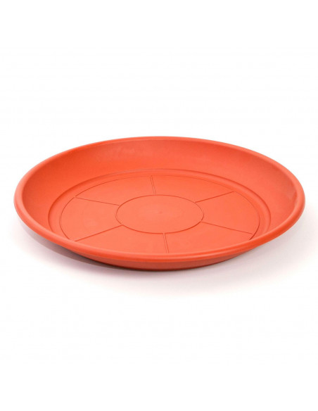 Plato de plástico marrón para macetas de 50-60 cm, modelo Mediterránea, bandeja, platillo redondo para tiesto de interior, exter