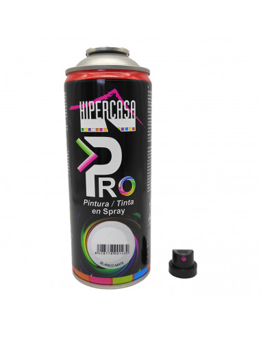 Hipercasa - Spray de pintura blanco mate 400 ml, válido para multitud de superficies y materiales, uso en exterior y lugares bie