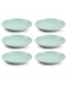 Tradineur - Pack de 6 Platos llanos - Fabricado en Plástico - Apto para uso alimenticio, Microondas y Congelador - Ø 22 x 3 cm -