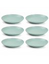 Tradineur - Pack de 6 Platos llanos - Fabricado en Plástico - Apto para uso alimenticio, Microondas y Congelador - Ø 20 x 2,7 cm