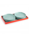 Tradineur - Pack de 6 Platos llanos - Fabricado en Plástico - Apto para uso alimenticio, Microondas y Congelador - Ø 20 x 2,7 cm