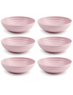 Tradineur - Pack de 6 Platos hondos - Fabricado en Plástico - Apto para uso alimenticio, Microondas y Congelador - Ø 19 x 5,5 cm