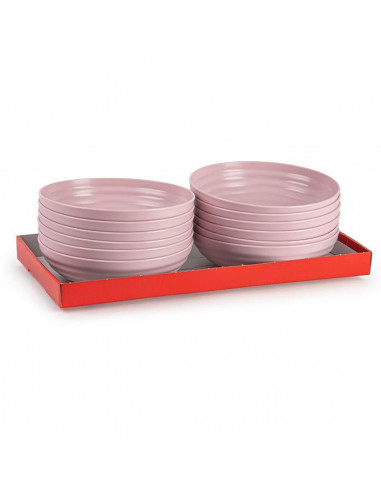 Tradineur - Pack de 6 Platos hondos - Fabricado en Plástico - Apto para uso alimenticio, Microondas y Congelador - Ø 19 x 5,5 cm