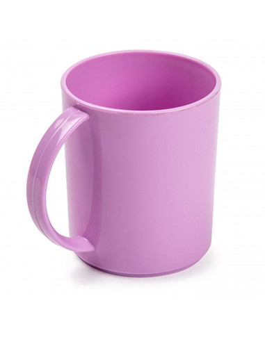 Tradineur - Pack de 4 Tazas Mug - Fabricado en Plástico - Capacidad 350 ml - Apto para microondas y congelador - 11 x 9,7 x 8 cm