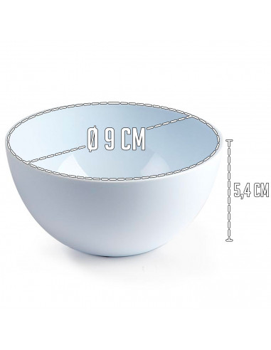 Tradineur - Pack de 6 Cuencos - Capacidad 100 ML - Fabricado en Plástico - Ideal tanto para la hostelería como el hogar - Ø 9 x