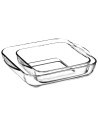 Tradineur - Set de 2 bandejas cuadradas para horno, vidrio borosilicato, molde, fuente transparente, lasaña, aptas para microond