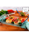 Tradineur - Set de 2 bandejas cuadradas para horno, vidrio borosilicato, fuente, molde transparente, lasaña, aptas para microond