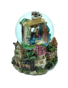Tradineur - Bola de Agua Nevada Navideña - Figura del Nacimiento - Fabricado en Resina - Decoración navideña - 9 cm - Modelo Ale