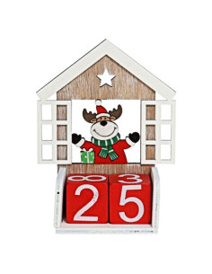 Tradineur - Calendario Navideño - Fabricado en madera - Figura decorativa divertida para nacimiento, Navidad, decoración tradici