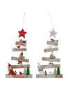 Tradineur - Pack de 2 Colgantes para árbol de Navidad - Fabricado en Madera - Frase grabada en letrero - 24,5 x 13,5 x 0,5 cm -