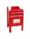 Tradineur - Buzón Americano Navideño - Diseño nevado - Fabricado en Plástico - Figura decorativa - 28 x 16 x 17 cm - Color Rojo