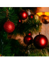 Tradineur - Pack de 16 Bolas de Navidad con diseño de giros - Fabricado en Plástico - Cordón Dorado - Decoración de Navidad - Ø