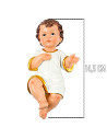 Tradineur - Figura del niño Jesus - Diseño con toga blanca con bordes dorados - Fabricado en Resina - Decoración navideña para p