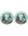 Tradineur - Pack de 2 Bajoplatos con diseño de Duende con Gorro - Fabricado en Plástico - Ideal para decoración para Navidad - Ø