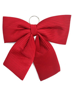 Tradineur - Lazo Praga Navideño - Fabricado en Poliéster y Espuma - Decoración Navideña - 54 x 44 cm - Color Rojo