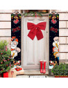 Tradineur - Lazo Praga Navideño - Fabricado en Poliéster y Espuma - Decoración Navideña - 54 x 44 cm - Color Rojo