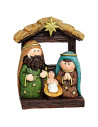 Tradineur - Conjunto de 3 Figuras Naif Navideño - Fabricado en Resina - Figuras de María, Jose y el Niño Jesús - Decoración Navi
