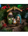 Tradineur - Conjunto de 3 Figuras Naif Navideño - Fabricado en Resina - Figuras de María, Jose y el Niño Jesús - Decoración Navi