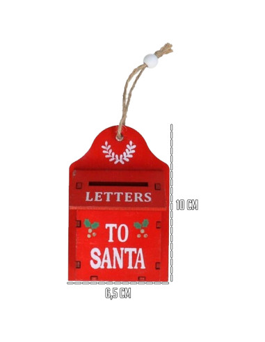 Tradineur - Pack de 3 Buzones Colgantes de Navidad - Fabricado en Madera - Diseño de Carta a Santa Claus - Decoración Navideña -