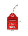 Tradineur - Pack de 3 Buzones Colgantes de Navidad - Fabricado en Madera - Diseño de Carta a Santa Claus - Decoración Navideña -