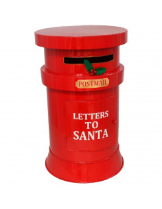 Tradineur - Buzón Redondo de Navidad - Fabricado en Plástico - Ideal para que los niños guarden sus cartas a Santa Claus - Ø 23,