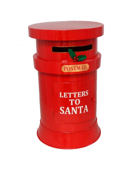 Tradineur - Buzón Redondo de Navidad - Fabricado en Plástico - Ideal para que los niños guarden sus cartas a Santa Claus - Ø 23,